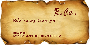 Récsey Csongor névjegykártya