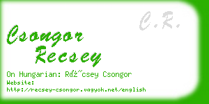 csongor recsey business card